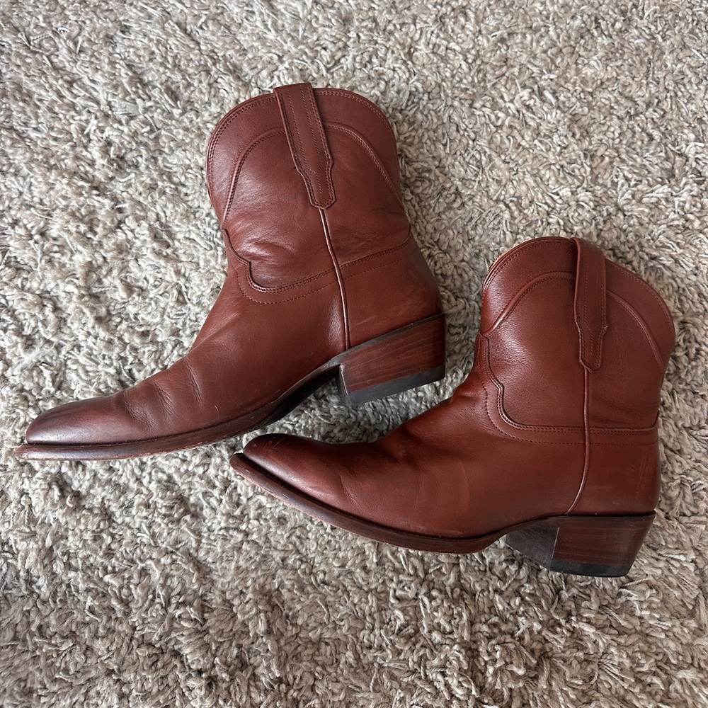 Tecovas Penny Cowgirl Boots in Bourbon Calf